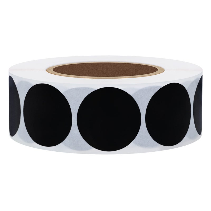 Hybsk Color Coding Dot Labels 1" Round Natural Paper Stickers Adhesive Label 1,000 Per Roll (Black) - Image 2